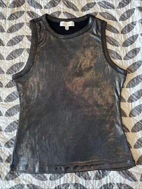The Line of Style Metallic Black Sleeveless Tank